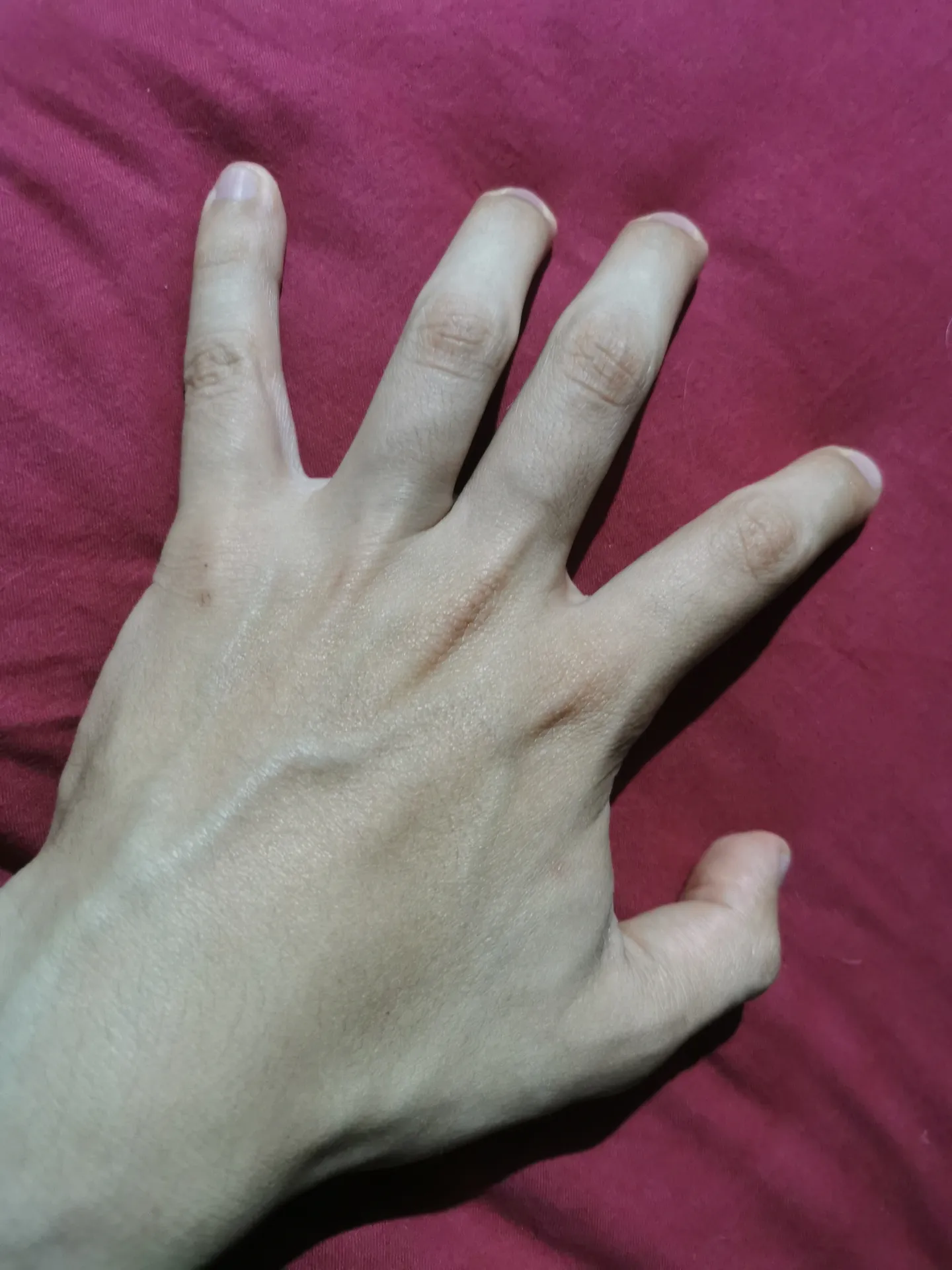 Eighteen years old man hands